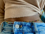 Waist Beads•Custom Size Round Smooth, Choice of Stretch/Tie/Adjustable Clasp(6mm) Natural Gemstone Crystal Energy Bead Waist Jewelry