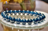 Sapphire Deep Blue Round Smooth Stretch (8mm) Natural Gemstone Crystal Energy Bead Bracelet