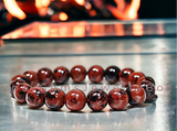 Obsidian - Mahogany Obsidian Custom Size Round Smooth Stretch (10mm Grande) Natural Gemstone Crystal Energy Bead Bracelet