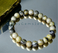 Serpentine Genuine Round Smooth Stretch (8mm) Natural Gemstone Crystal Energy Bead Bracelet