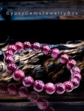 Ruby - Burmese Ruby Myanmar Custom Size•High Grade•AAA+++ Round Smooth Stretch (8mm) Natural Gemstone Crystal Energy Bracelet