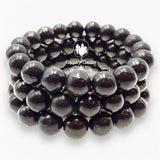 Shungite Custom Size Round Smooth Stretch (10mm) Natural Gemstone Crystal Energy Bead Bracelet