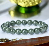 Jade - Nephrite Dark Green Forest Custom Size Round Smooth Stretch (8mm) Natural Gemstone Crystal Energy Bead Bracelet