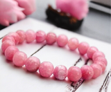 Rhodochrosite Pink Rose Argentina Custom Size Round Smooth Stretch(8mm) Natural Gemstone Crystal Energy Bead Bracelet