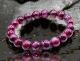 Ruby - Burmese Ruby Myanmar Custom Size•High Grade•AAA+++ Round Smooth Stretch (8mm) Natural Gemstone Crystal Energy Bracelet