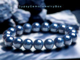 Sapphire Kashmir Blue Round Smooth Stretch (10mm) Natural Gemstone Crystal Energy Bead Bracelet