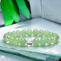 Aventurine Green•Clear Quartz Crystal•Custom Size•Round Smooth Stretch (8mm) Natural Gemstone Crystal Energy Bead Bracelet