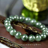 Jade - Nephrite Dark Green Forest Custom Size Round Smooth Stretch (8mm) Natural Gemstone Crystal Energy Bead Bracelet