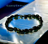 Hypersthene - Black Aura Large Nugget Series Custom Size Stretch (8 - 10mm) Large Irregular Shape Smooth Natural Gemstone Crystal Energy Bead Bracelet