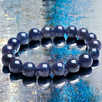 Sapphire Kashmir Blue Round Smooth Stretch (8mm) Natural Gemstone Crystal Energy Bead Bracelet
