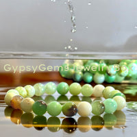 Chrysoprase Green Round Smooth Stretch (8mm) Natural Gemstone Crystal Energy Bead Bracelet