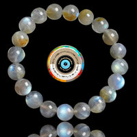 Labradorite - Rainbow Custom Size Round Smooth Stretch (10mm Grande) Natural Gemstone Crystal Energy Bead Bracelet