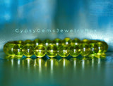 Peridot Custom Size Round Smooth Stretch (8mm) Natural Gemstone Crystal Energy Bead Bracelet