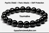 Tourmaline - Black Custom Size Round Smooth Stretch (8mm) Natural Gemstone Crystal Energy Bead Bracelet