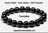 Tourmaline - Black Custom Size Round Smooth Stretch (8mm) Natural Gemstone Crystal Energy Bead Bracelet