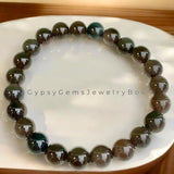 Obsidian - Ice Obsidian•Smokey Brown Obsidian•Back Lace Obsidian•Custom Size•Round Smooth Stretch (8mm) Natural Gemstone Crystal Energy Bead Bracelet