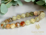 Sunstone - Arusha Sunstone Green Red Custom Size Round Smooth Stretch (8mm) Natural Gemstone Crystal Energy Bead Bracelet