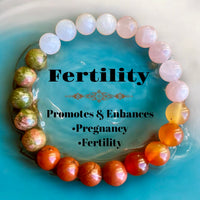 Fertility • Pregnancy Custom Size Round Smooth Stretch (8mm) Natural Gemstone Crystal Energy Bead Bracelet