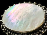 Mother of Pearl Natural Gemstone .925 Sterling Silver Ring (Size: 8.5)