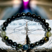 Tiger’s Eye - Blue Tiger Eye•Black Onyx•Labradorite•Hematite•Black Matte Agate•Custom Size Round Smooth Stretch (8mm) Natural Gemstone Crystal Energy Bead Bracelet