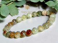 Sunstone - Arusha Sunstone Green Red Custom Size Round Smooth Stretch (8mm) Natural Gemstone Crystal Energy Bead Bracelet