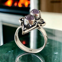 Amethyst Natural Gemstone .925 Sterling Silver Ring (Size 7.5)