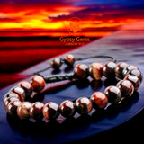 Tiger’s Eye - Red Braided Macrame Adjustable Sliding Knot Round Smooth (8mm) Natural Gemstone Crystal Energy Bead Bracelet