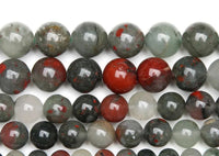 Bloodstone - African Bloodstone Custom Size Multicolor Round Smooth Stretch (8mm) Natural Gemstone Crystal Energy Bead Bracelet
