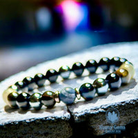 Tiger’s Eye - Blue Tiger Eye•Black Onyx•Labradorite•Hematite•Black Matte Agate•Custom Size Round Smooth Stretch (8mm) Natural Gemstone Crystal Energy Bead Bracelet