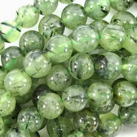 Prehnite Custom Size Round Smooth Stretch (8mm) Natural Gemstone Crystal Energy Bead Bracelet