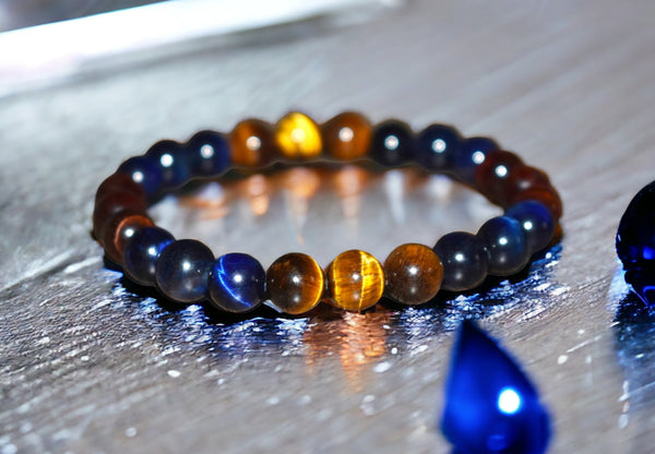 8mm Amethyst Tigers Eye Gemstone Bracelet Anxiety Bracelet For Men Women  Calming Grounding Crystals Yoga Meditation Jewelry