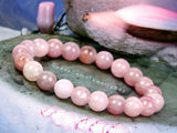 Opal - Pink Peruvian Opal•Custom Size Round Smooth Stretch (8mm) Natural Gemstone Crystal Energy Bead Bracelet