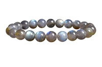 Labradorite - Rainbow Custom Size Round Smooth Stretch (8mm) Natural Gemstone Crystal Energy Bead Bracelet