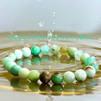 Chrysoprase Green Round Smooth Stretch (8mm) Natural Gemstone Crystal Energy Bead Bracelet