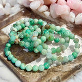 Chrysoprase Green Round Smooth Stretch (8mm) Natural Gemstone Crystal Energy Bead Bracelet