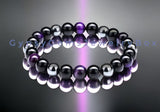 Triple Protection - Tiger Eye Purple + Black Onyx + Hematite Custom Size Round Smooth Stretch (8mm or 10mm beads) Natural Gemstone Crystal Energy Bead Bracelet