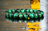 Tiger’s Eye - Green Custom Size Round Smooth Stretch (8mm) Natural Gemstone Crystal Energy Bead Bracelet