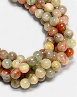 Sunstone - Arusha Sunstone Green Red Custom Size Round Smooth Stretch (8mm) Natural Gemstone Crystal Energy Bead Bracelet