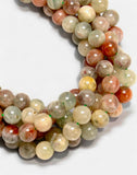 Sunstone - Arusha Sunstone Green Red Custom Size Round Smooth Stretch (8mm) Natural Gemstone Crystal Energy Bead Bracelet