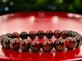 Tiger’s Eye - Red Custom Size Round Smooth Stretch (10mm Grande) Natural Gemstone Crystal Energy Bead Bracelet