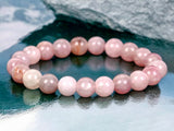 Opal - Pink Peruvian Opal•Custom Size Round Smooth Stretch (8mm) Natural Gemstone Crystal Energy Bead Bracelet