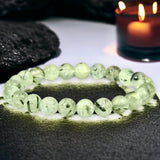 Prehnite Custom Size Round Smooth Stretch (8mm) Natural Gemstone Crystal Energy Bead Bracelet