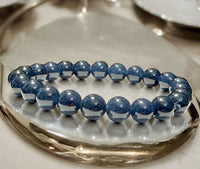 Sapphire Deep Blue Round Smooth Stretch (8mm) Natural Gemstone Crystal Energy Bead Bracelet