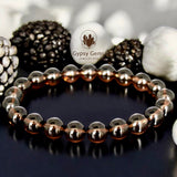 Smokey Quartz Custom Size Round Smooth Stretch (8mm) Natural Gemstone Crystal Energy Bead Bracelet