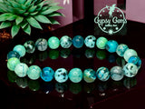 Turquoise - Green Skin Howlite Custom Size Round Smooth Stretch (8mm) Natural Gemstone Crystal Energy Bead Bracelet