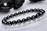 Shungite Genuine Round Smooth Stretch (8mm) Natural Gemstone Crystal Energy Bead Bracelet