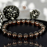 Smokey Quartz Custom Size Round Smooth Stretch (8mm) Natural Gemstone Crystal Energy Bead Bracelet