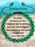 Malachite Braided Macrame Adjustable Sliding Knot Round Smooth (8mm) Natural Gemstone Crystal Energy Bead Bracelet