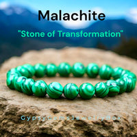 Malachite Custom Size Round Smooth Stretch (8mm) Natural Gemstone Crystal Energy Bead Bracelet