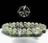 Prehnite Custom Size Round Smooth Stretch (8mm) Natural Gemstone Crystal Energy Bead Bracelet